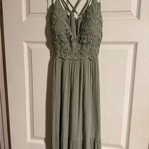 Olive Lace Maxi Dress